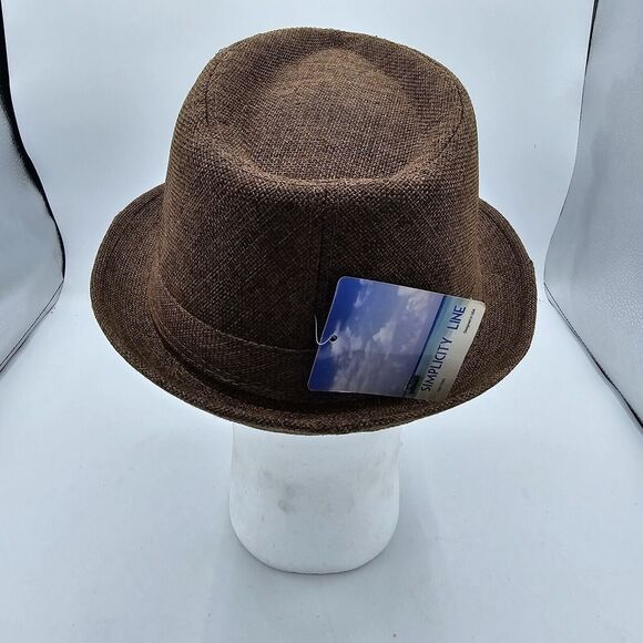 Mens Hat By Simplicity, Brown, New, One Size Fits Most Men or Women's Fedora - Picture 3 of 6